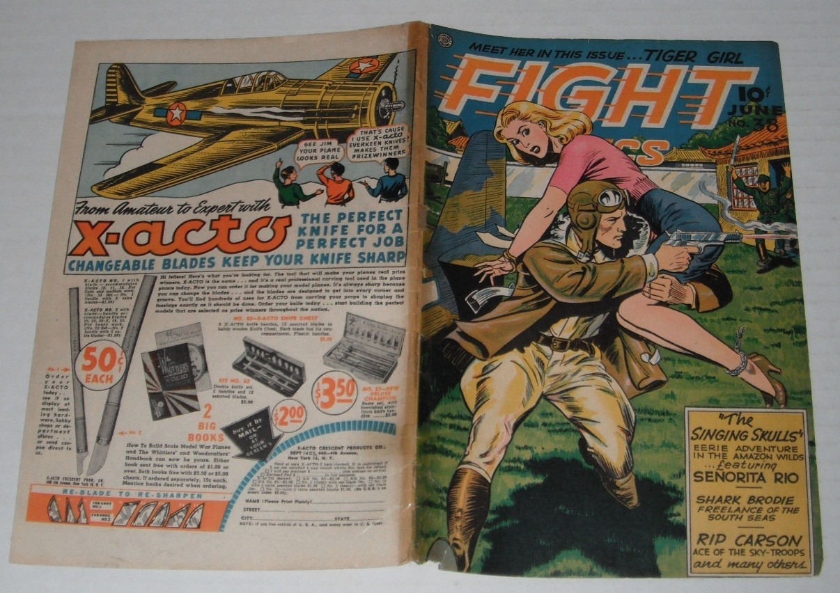 Fight Comics # 38..Poor, looks decent..1945 Fiction House comic-good girl art-RC
