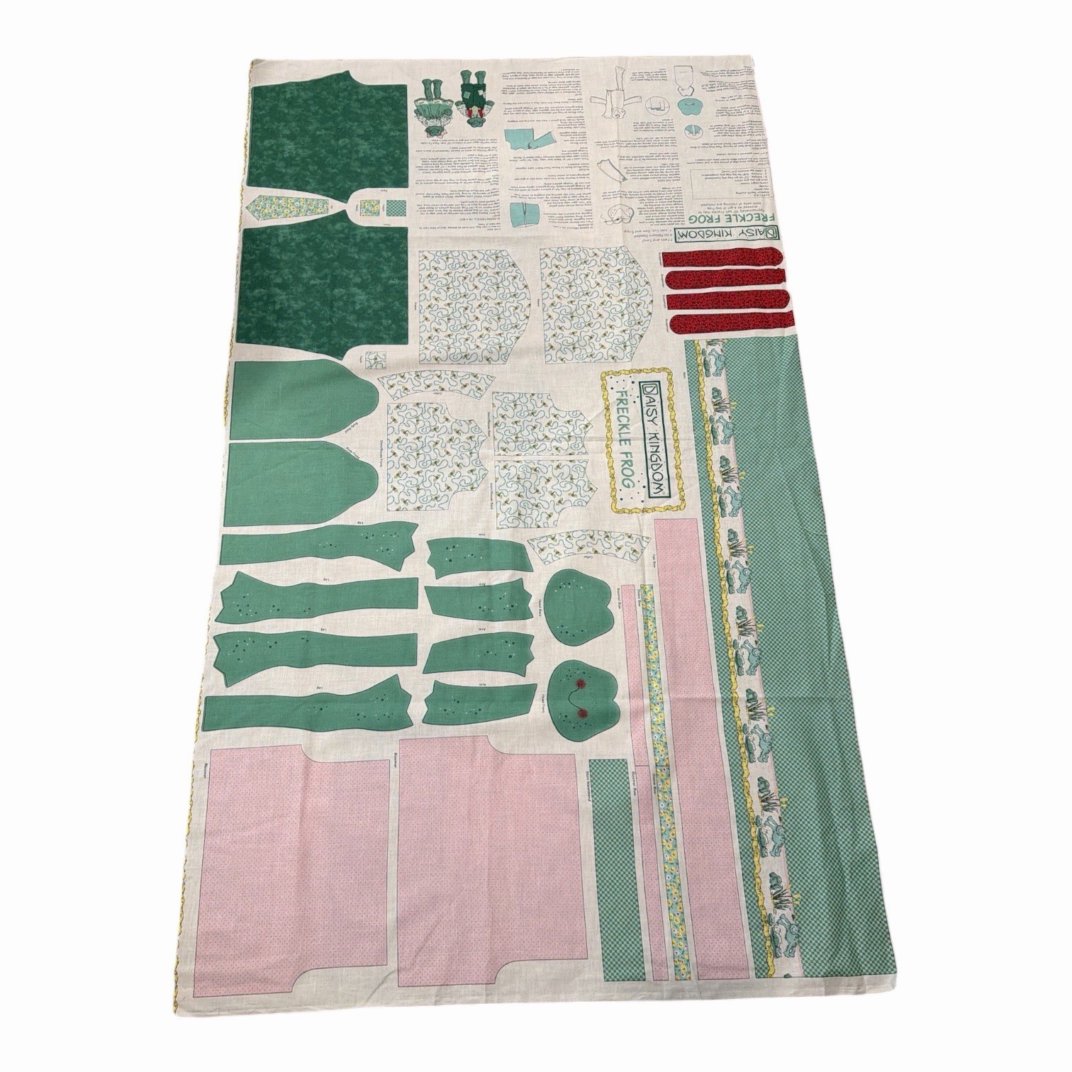 Daisy Kingdom Cut and Sew Fabric Panel Dolls Freckle Frog Cotton Vintage