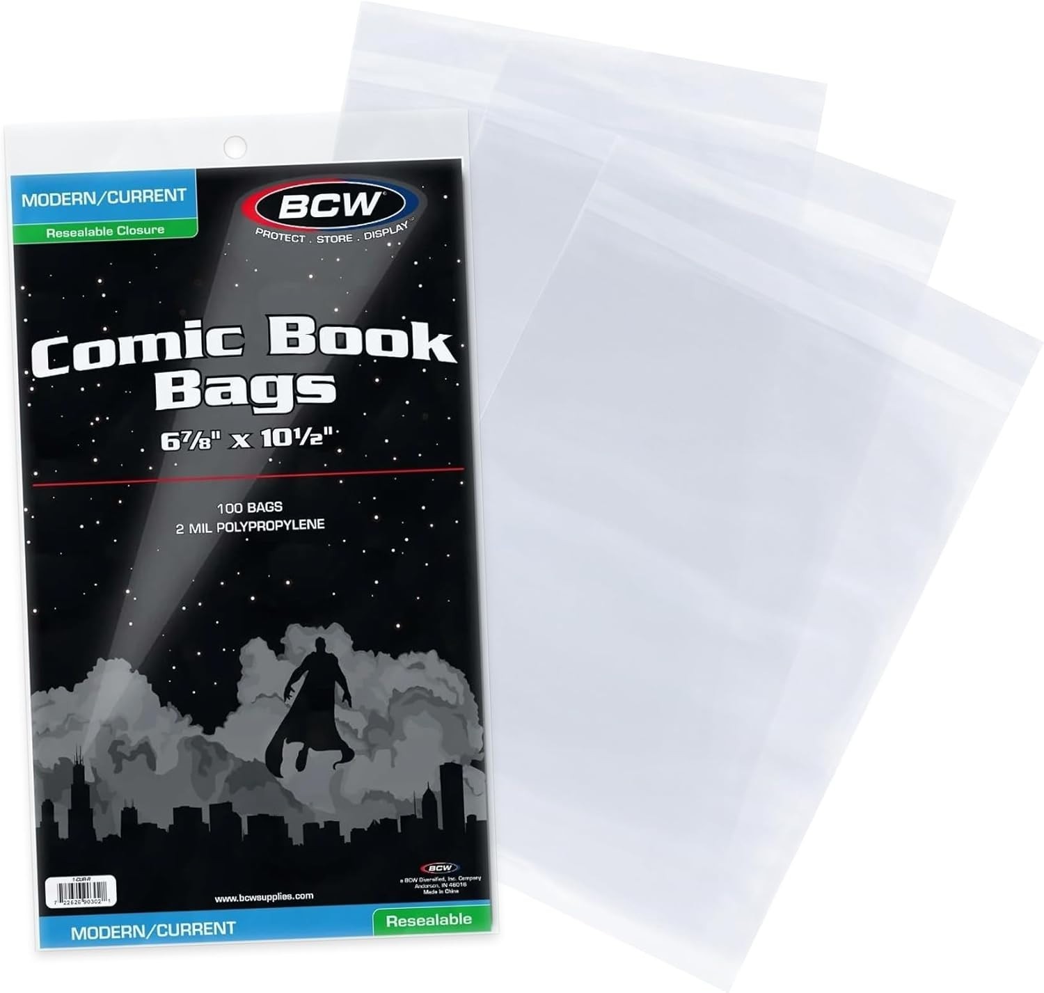 Professional Grade Resealable Comic Bags – 100 ct Acid-Free, 6 7/8 x 10 1/2