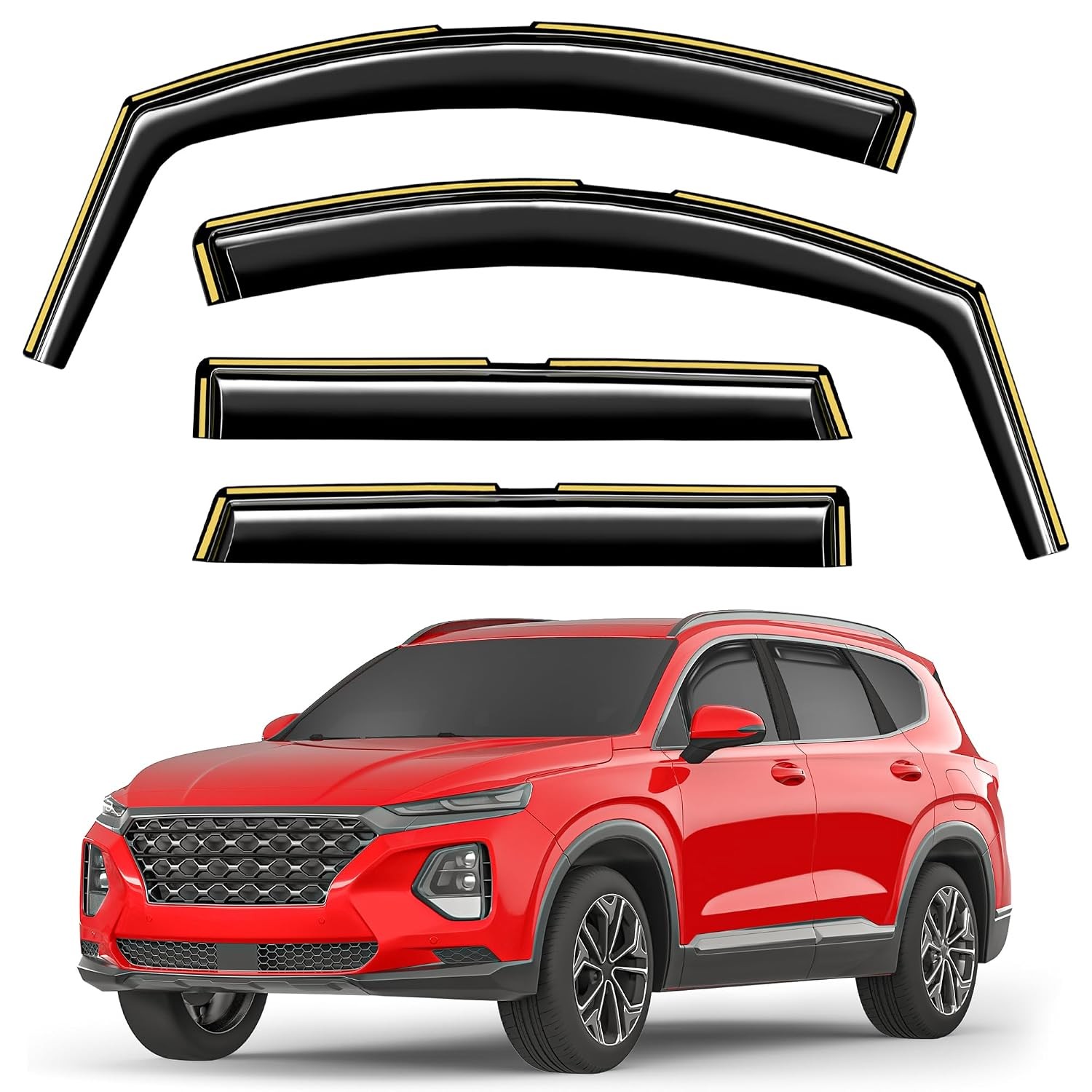 Hyundai Santa Fe Window Rain Guards 2019-2023 5 Seats Car Accessories Fit