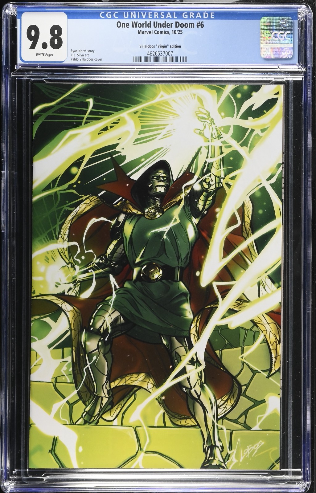 One World Under Doom #6 Villalobos 1:50 Incentive Virgin Variant Cover – CGC 9.8