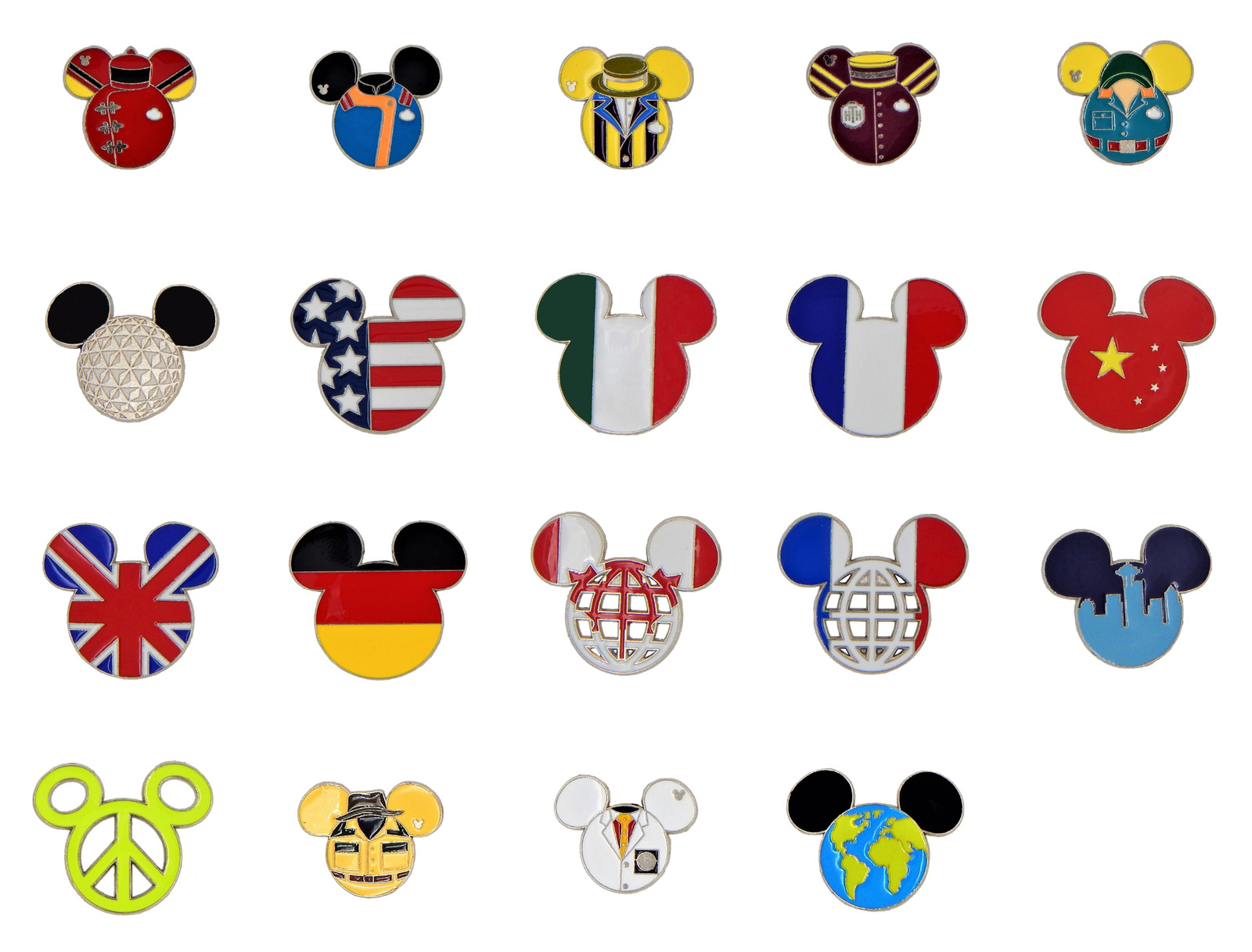 Mickey Head Shape Theme Individual Pin Disney World Park Trading Pins ~Brand New