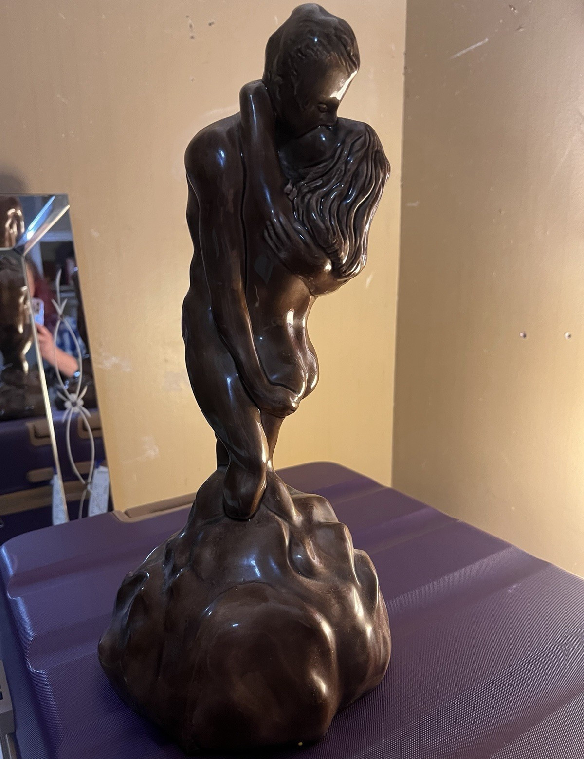 Signed Obermeyer 1975 Large Romantic Couple Sculpture Art Pottery Statue