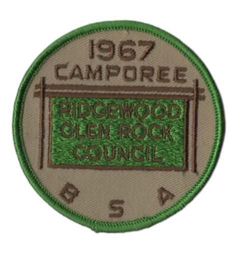 1967 Camporee Ridgewood Glen Rock Council BSA Patch GN Bdr. [VA-3552]