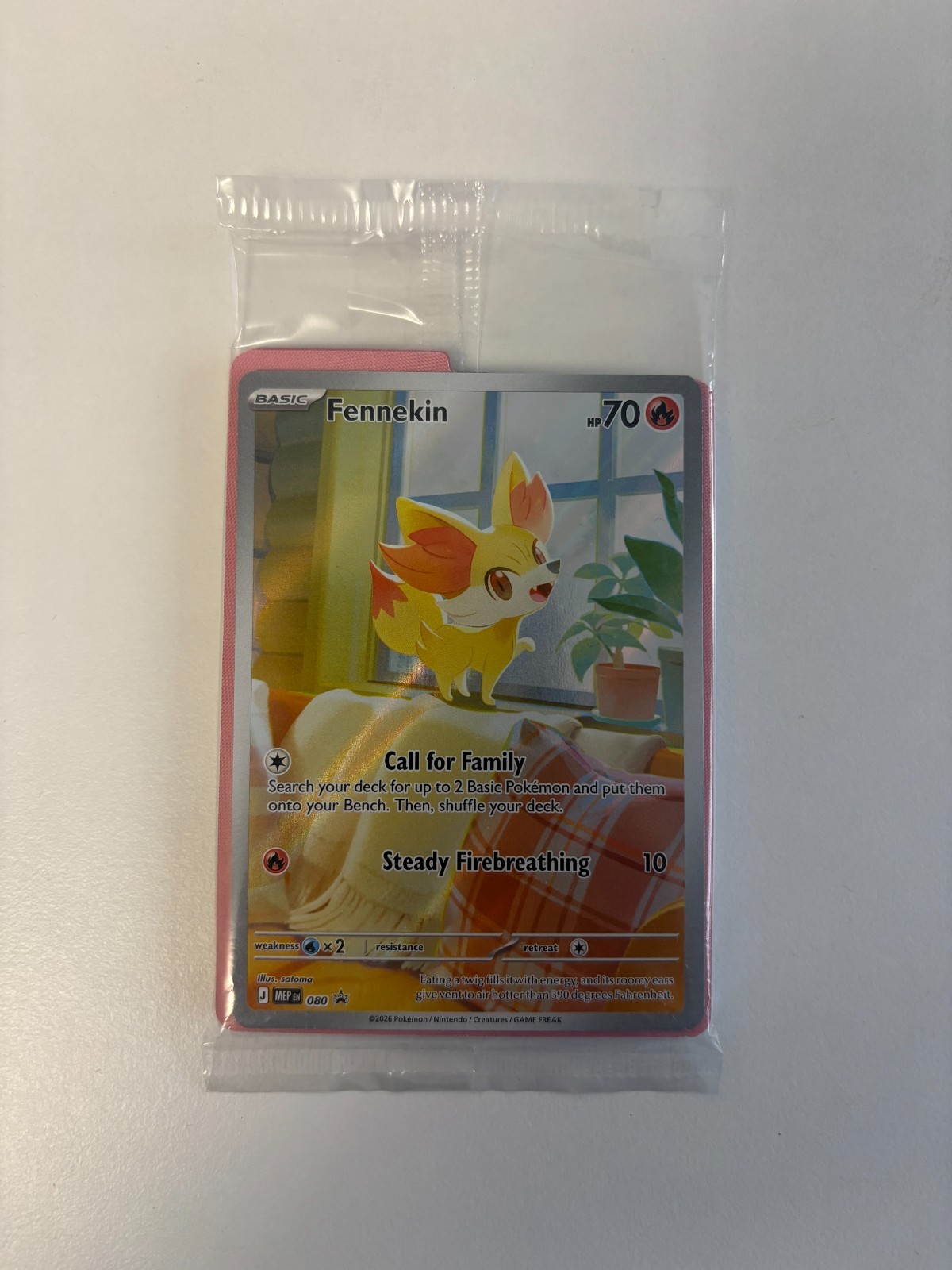 Pokemon TCG Fennekin MEP 080 CRI ETB Promo Sealed