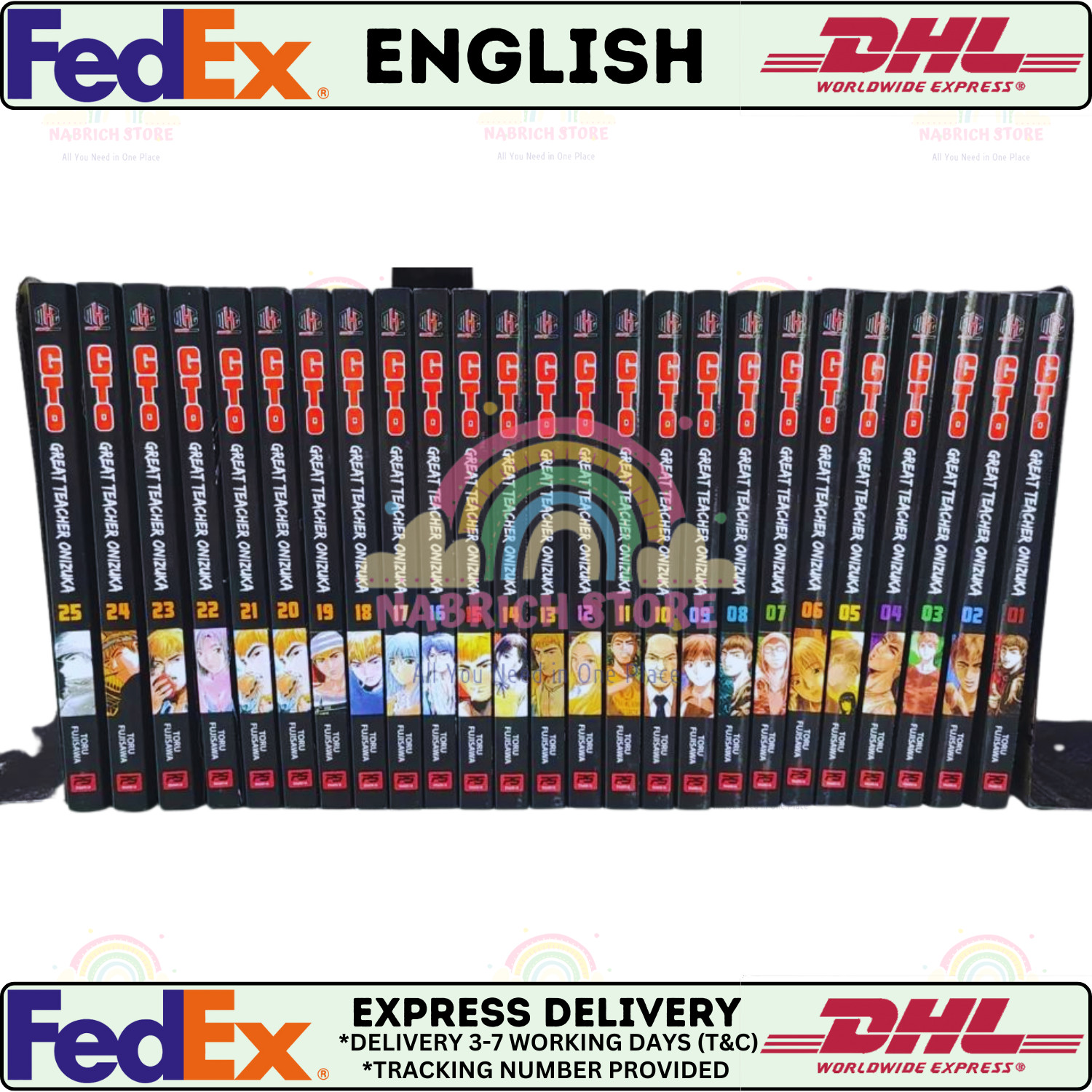 New Great Teacher Onizuka GTO Full Set Volume 1-25 Comic Book English Fast Ship