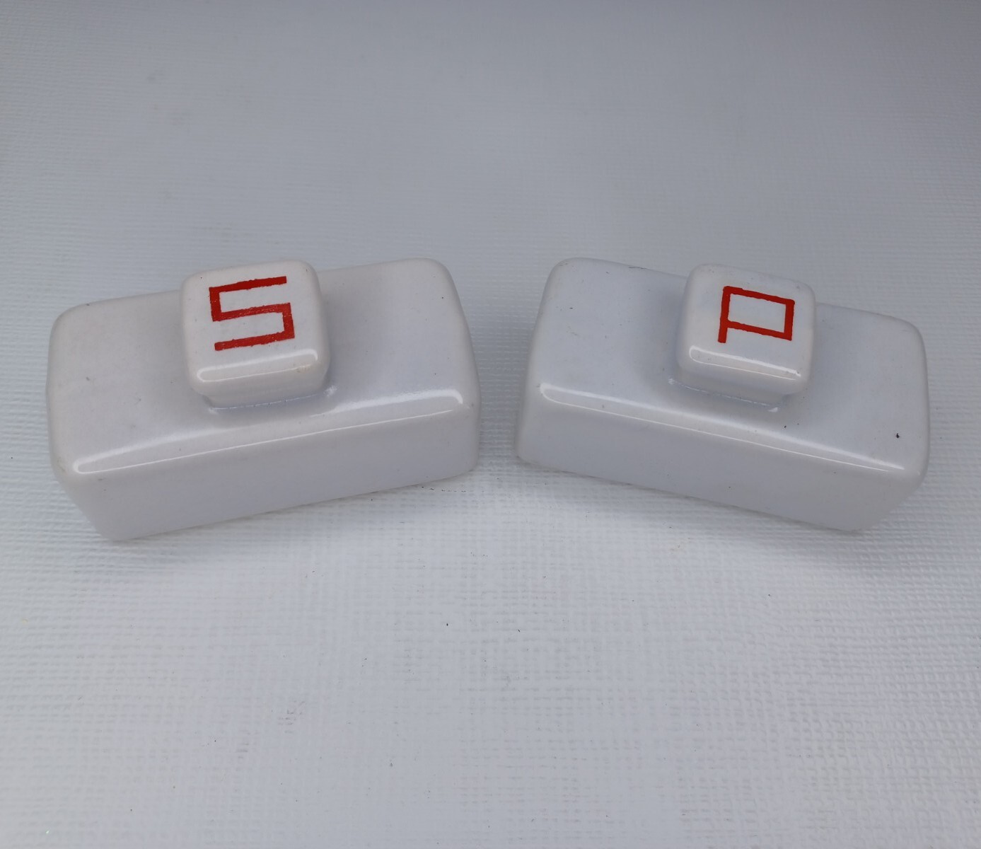 Salt & Pepper Shakers ” Butter Dish ” Look