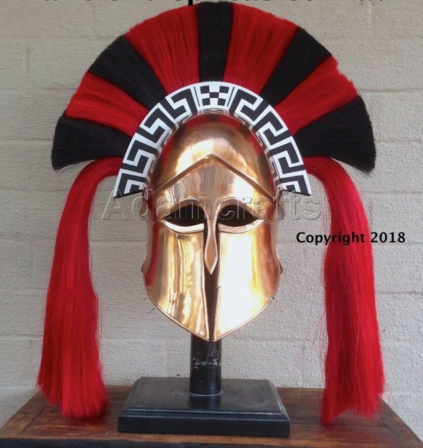 18 gauge Steel Copper Coated Medieval Greek Corinthian Helmet Spartan Helmet TW