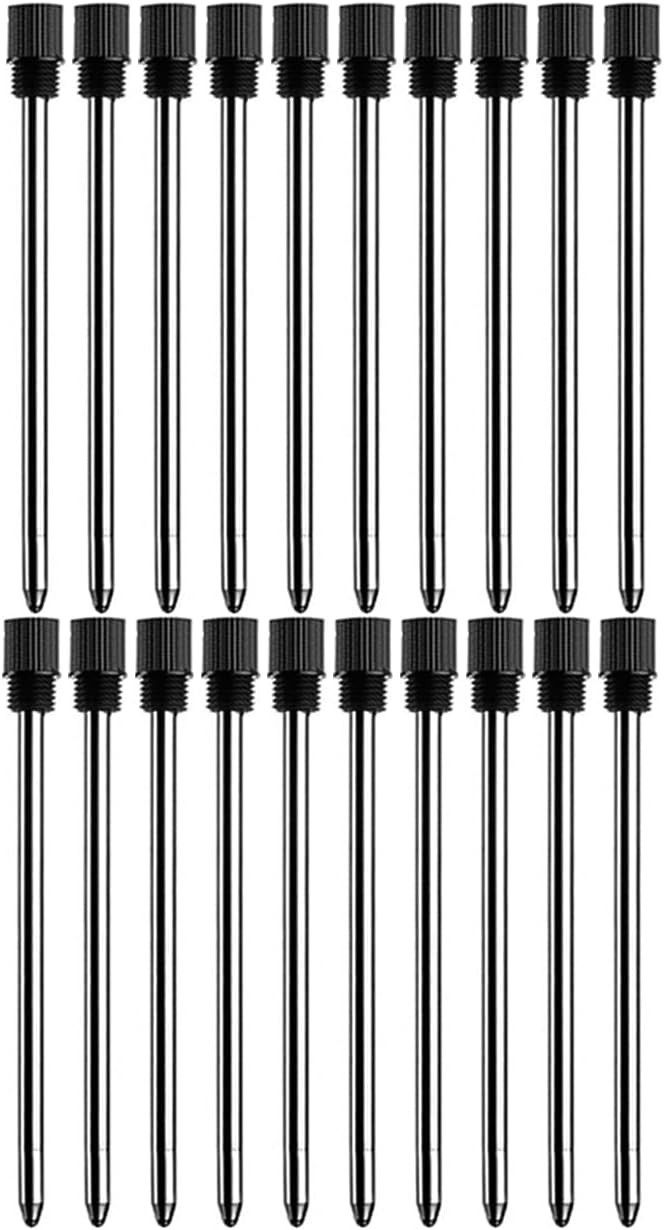 20 Pack 2.75″ Black Ink Crystal Pen Refills Standard D1 Ballpoint Metal Refills