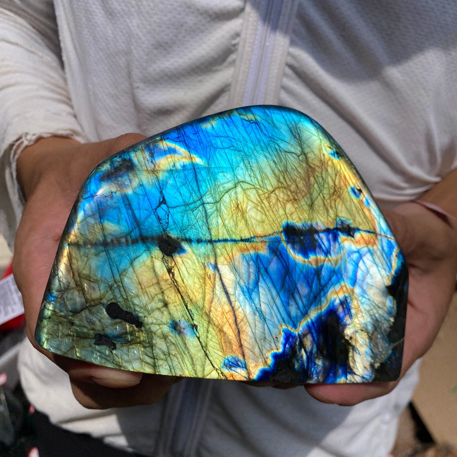 2.6lb Natural Gorgeous Labradorite Quartz Crystal Stone Specimen Healing
