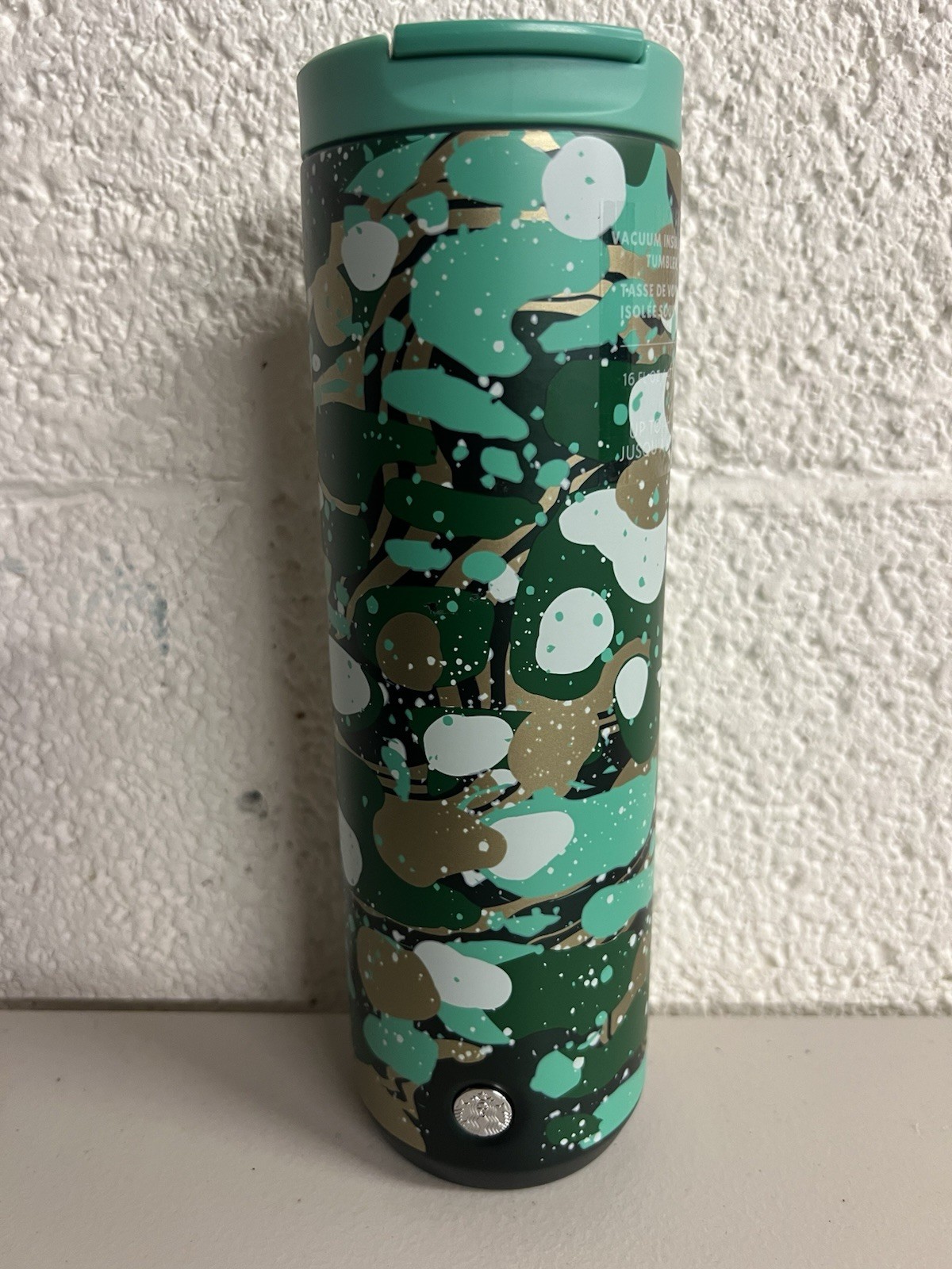 Starbucks Green Abstract 16oz Stainless Vacuum Insulated Tumbler Travel Mug