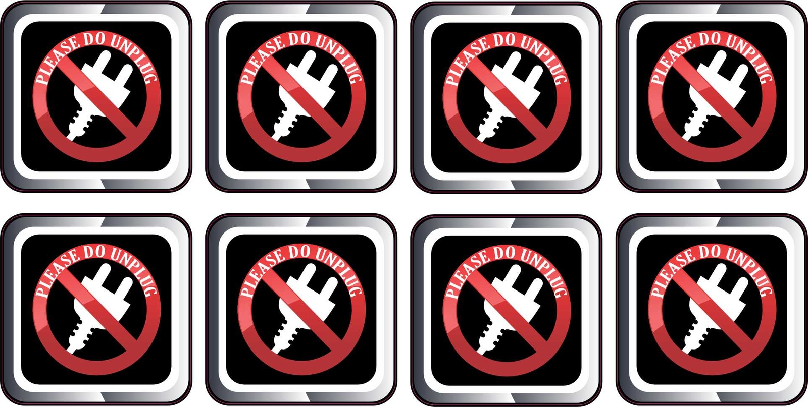 StickerTalk Please Do Not Unplug Stickers, 1.5 inches x 1.5 inches
