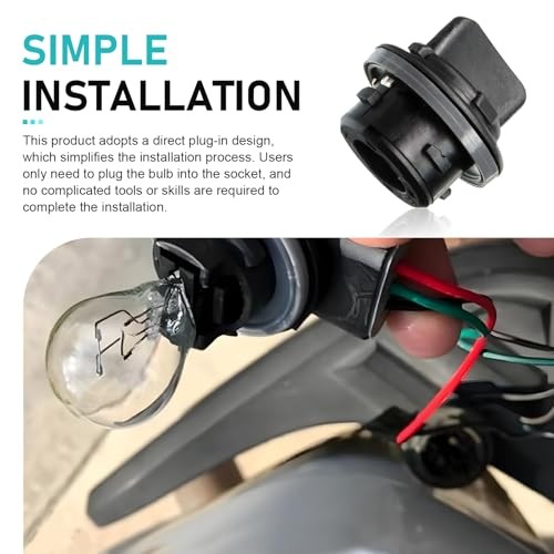 Front Turn Signal Light Bulb Socket Holder, Heat-Resistant Plastic with Metal