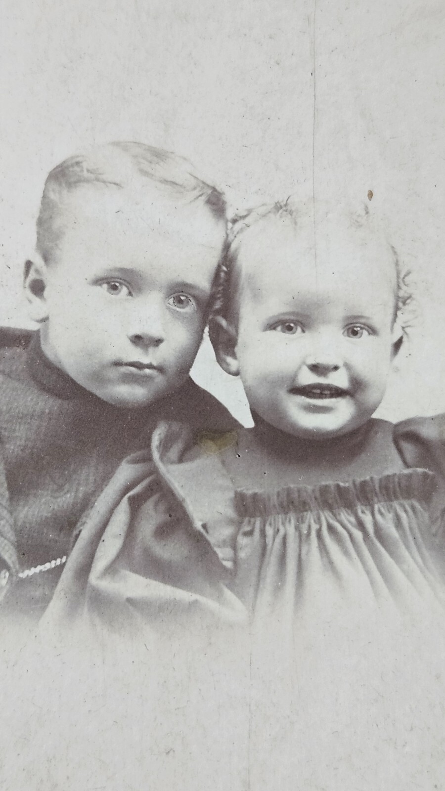 Los Angeles, CA Cabinet Card sweet siblings, brother & sister, Blanchard Studio