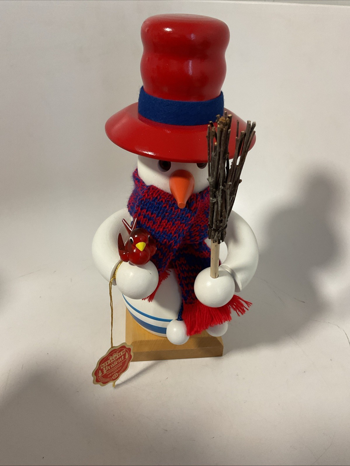 Steinbach Nutcracker Snowman Wooden with Red Hat, Germany, 11” W/Box