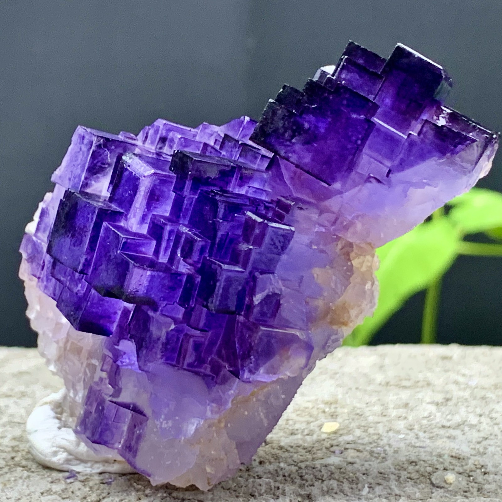 112G Natural purple, QR code fluorite, mineral specimen/China