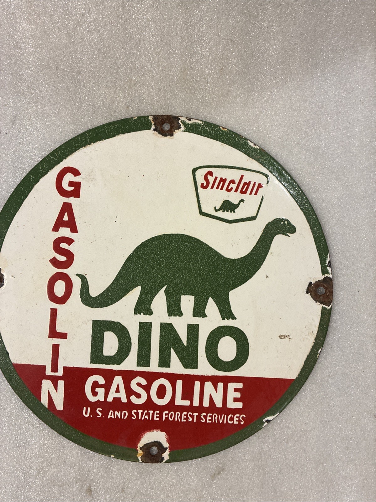 Vintage Sinclair Gasoline Porcelain Sign – Gas Motor Oil Pump Sign