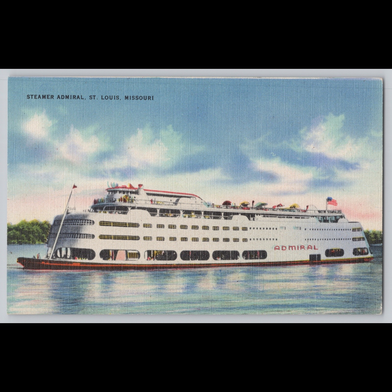 Postcard Steamer Admiral St. Louis Missouri Boat Ship
