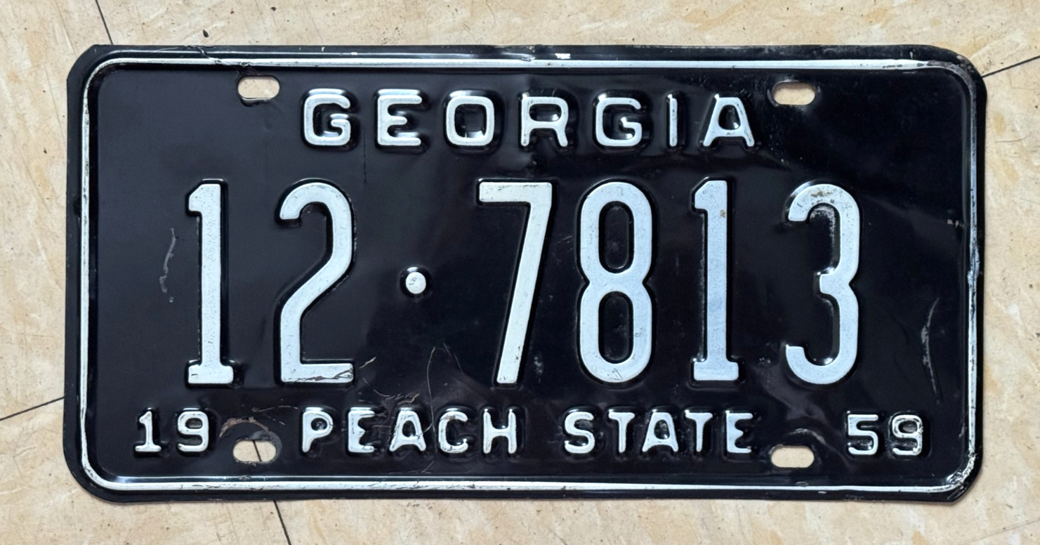 1959 GEORGIA license plate – TROUP CO – ORIGINAL SHARP vintage antique car tag