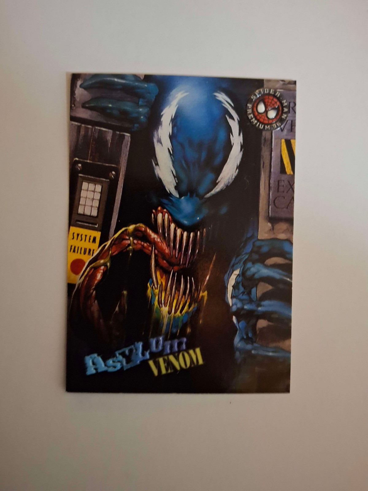 VENOM 1996 Fleer Skybox Spider-Man Premium Asylum Single Base Card #80 mint.