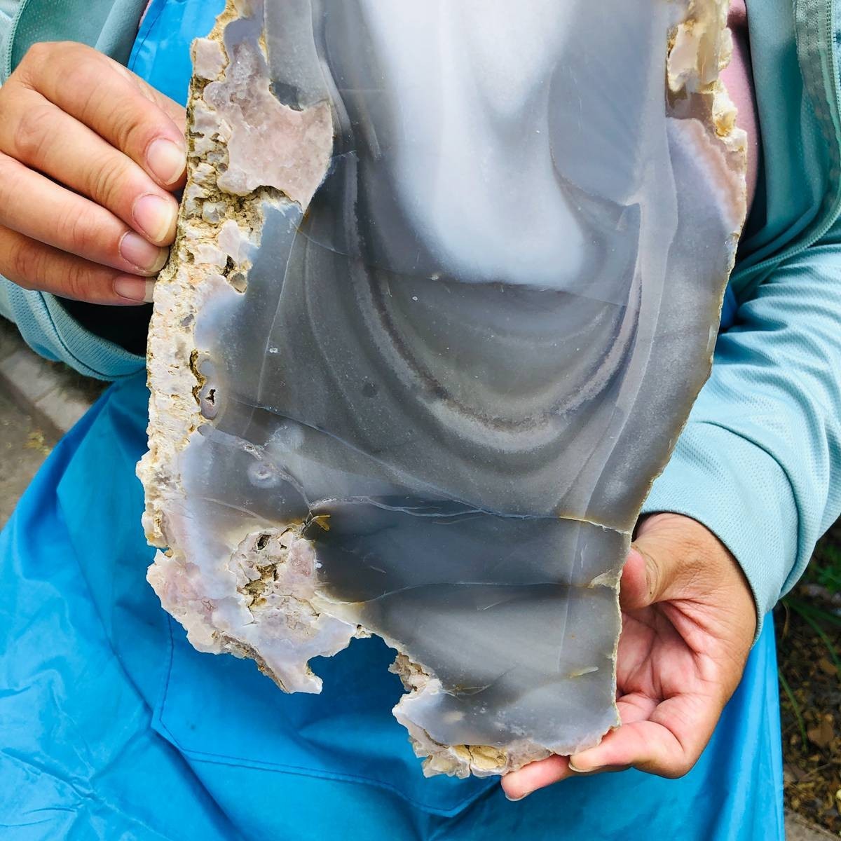 4.55LB Natural Agate slice quartz crystal mineral specimen healing 861