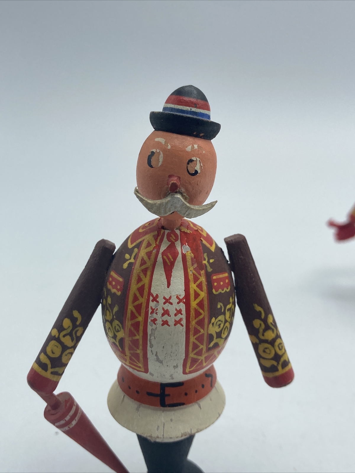 Vintage German Wooden Figurines Man and Woman Couple