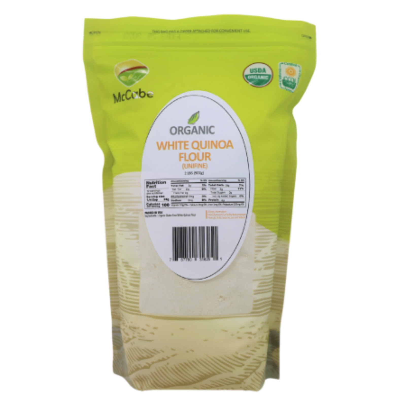 McCabe Organic Quinoa Flour White, 2 lb (32 oz), USDA Organic Certified