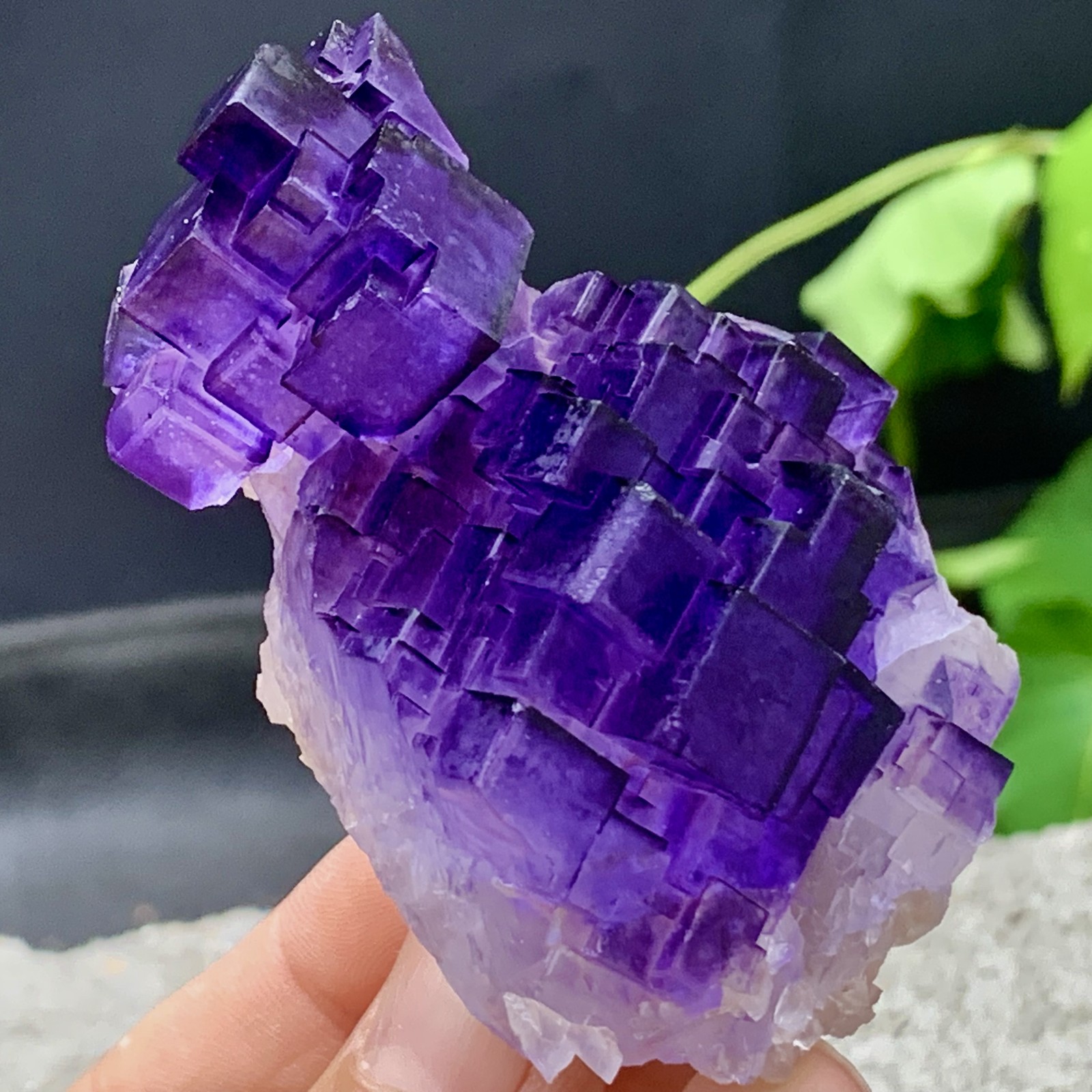 112G Natural purple, QR code fluorite, mineral specimen/China