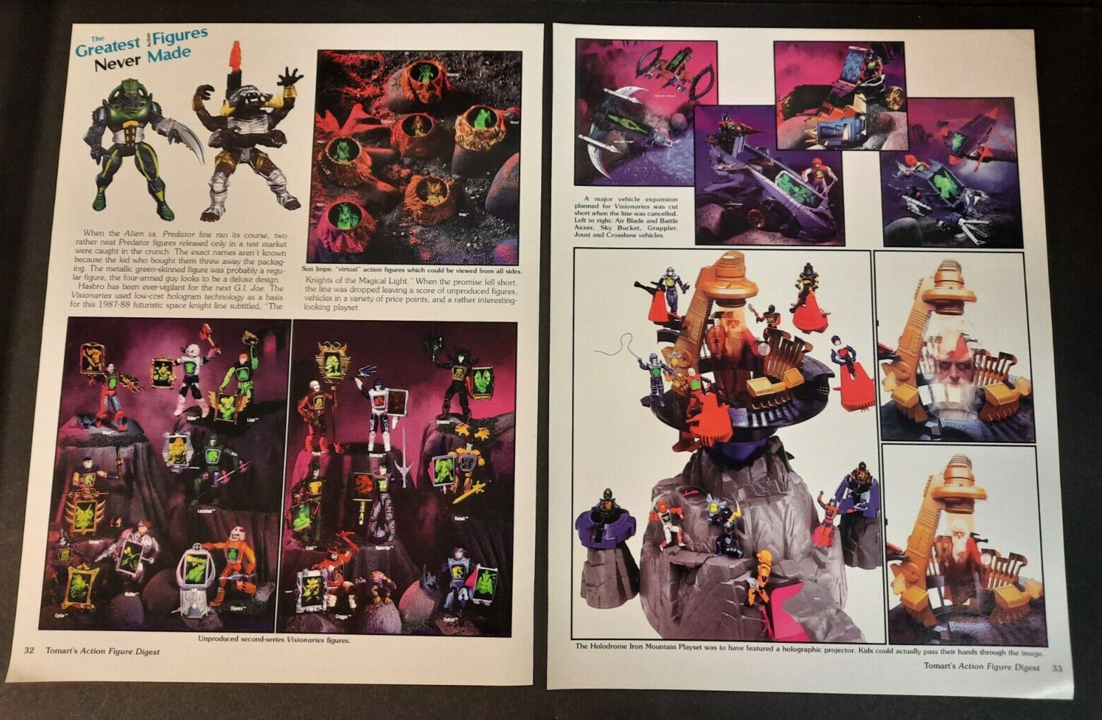 GI JOE The Visionaries Hasbro ’80s Figures ~ 2x Magazine Preview Pages/PRINT AD