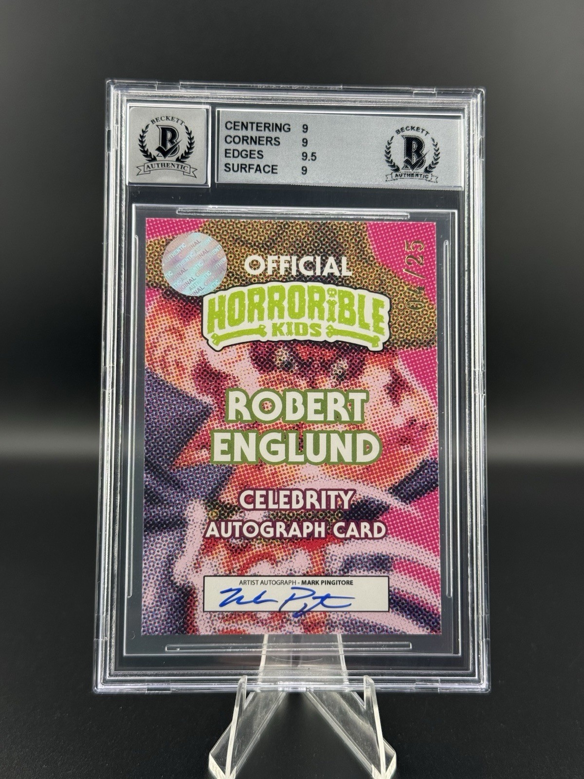 Robert Englund Auto Mark Pingitore Newt Nightmare /25 2022 Horrible Kids BGS 9
