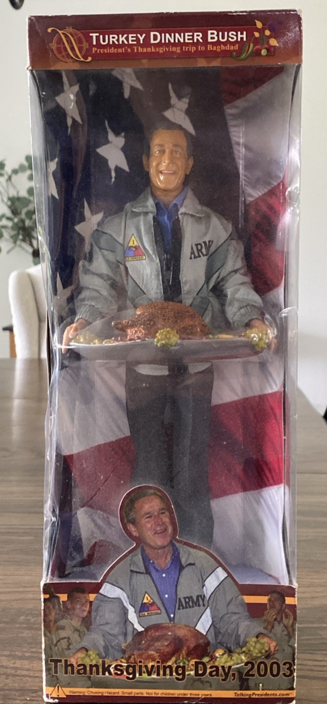 Turkey Dinner George W. Bush Action Figure 2003 Politics Collectible