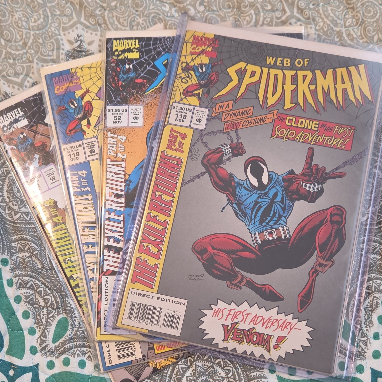 Marvel Comics Web of Spider-Man #118-119 1994 The Exile Returns Direct Lot