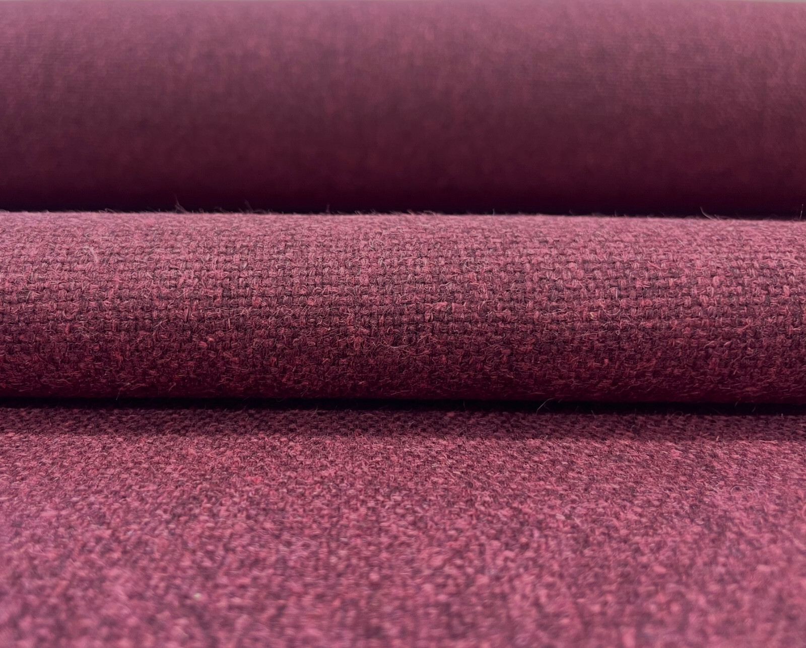 4.625 yd Camira Main Line Flax Blackwall Red Plum Woven Wool Upholstery Fabric