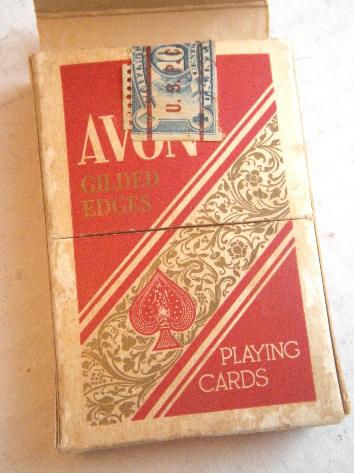 1930s White Cat Single Swap Playing Card Halloween Orange Black Polka Dot Bows
