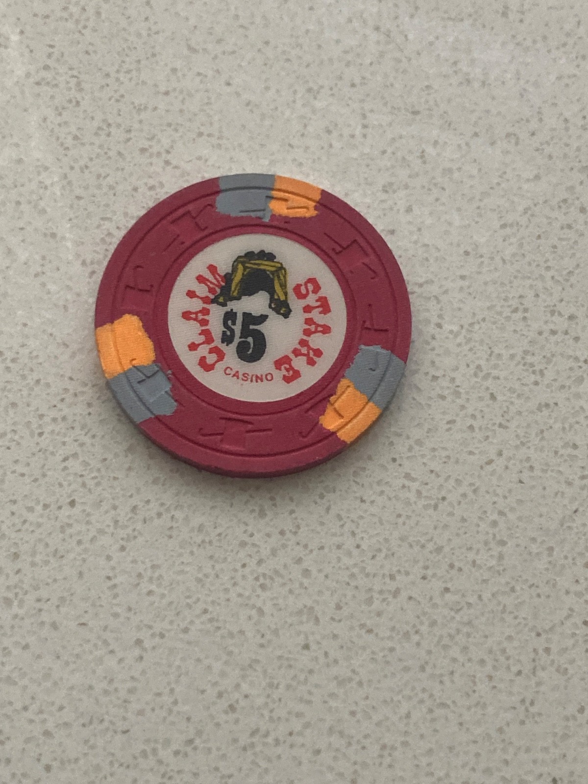 $5.00 Claim Stake Sparks, Nevada $5.00 Poker Gaming Casino Chip