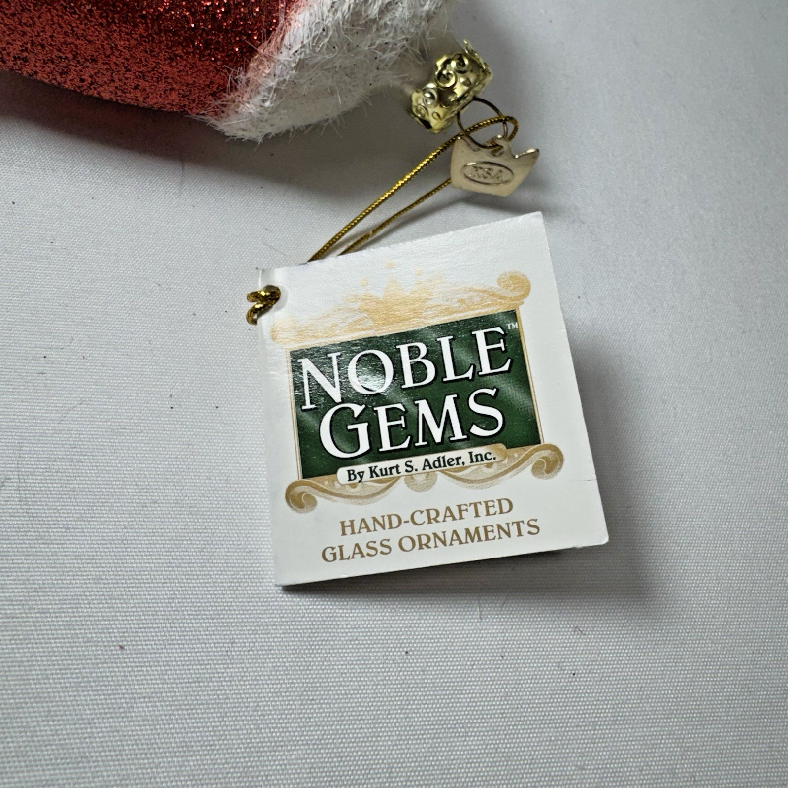 Kurt S. Adler NOBLE GEMS Santa Suit Wardrobe Handcrafted Glass Ornament NWT