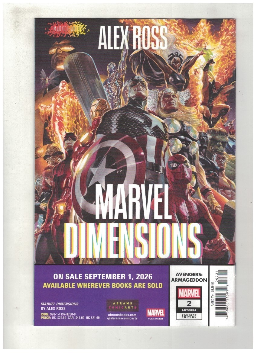 AVENGERS ARMAGEDDON #2 – ALEX ROSS MARVEL DIMENSIONS VIRGIN VARIANT COVER – 2026