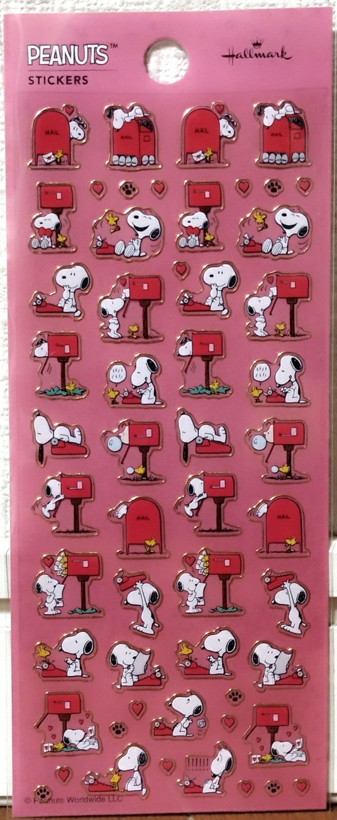 Hallmark Peanuts Snoopy Glittered PVC Sticker Mail Woodstock Kid Gift 2025 JAPAN