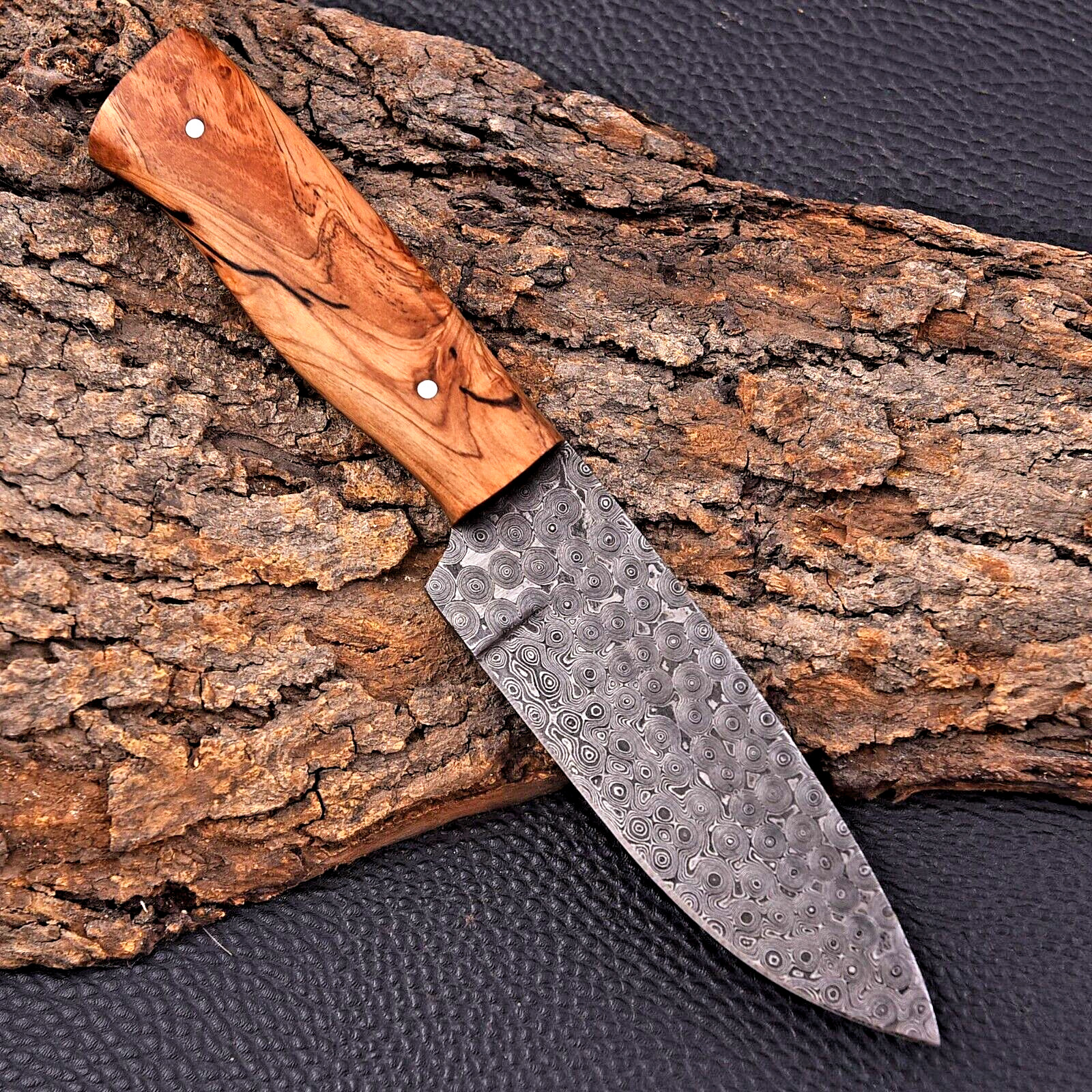 Custom HandMade Hunting Knife Hand Forged Damascus Steel Leather Sheath 2669