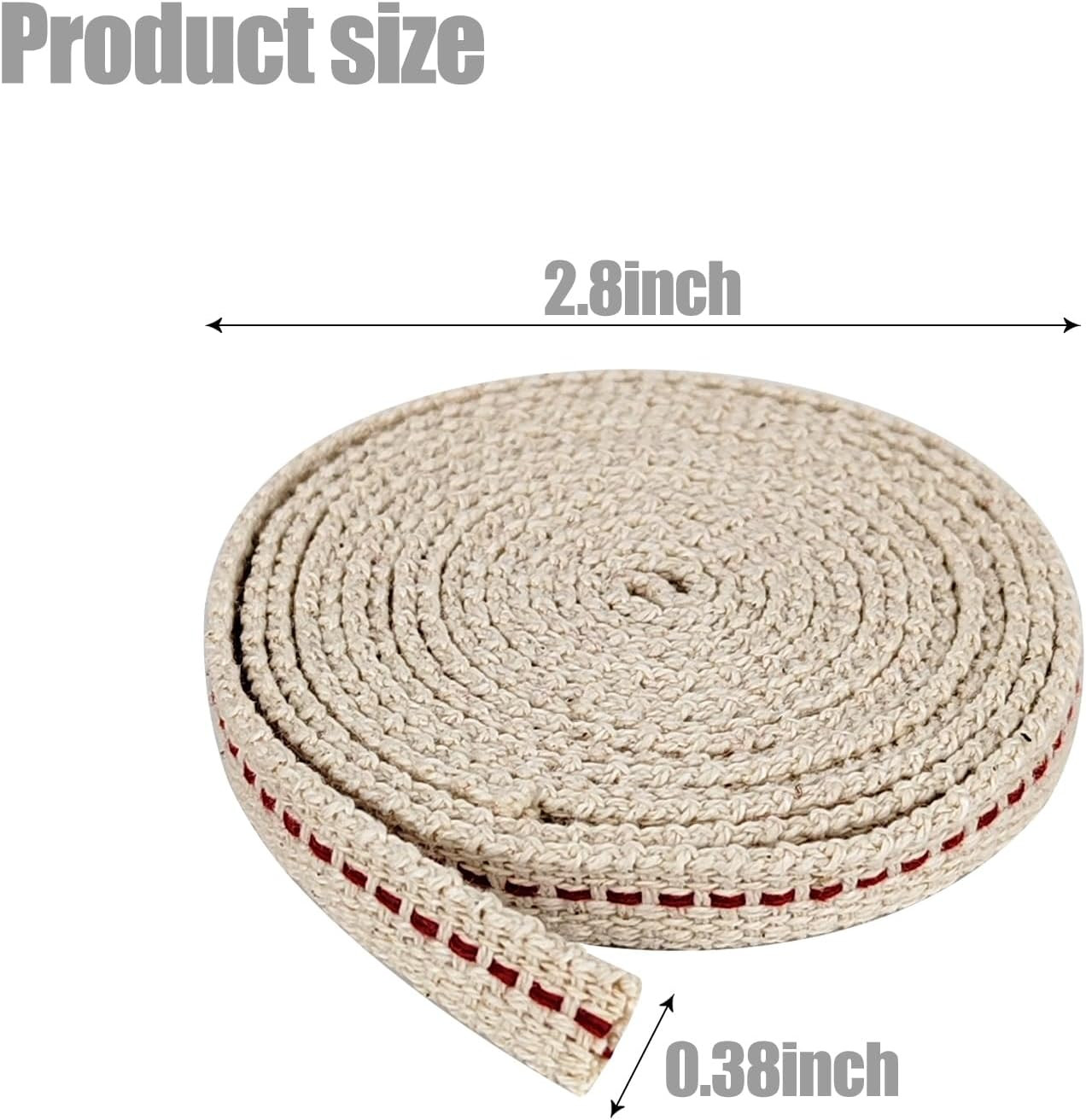 Flat Cotton Wick Replacement 3/8 Inch Wide 6.5 Feet Roll Heavyduty for Oil Lamp