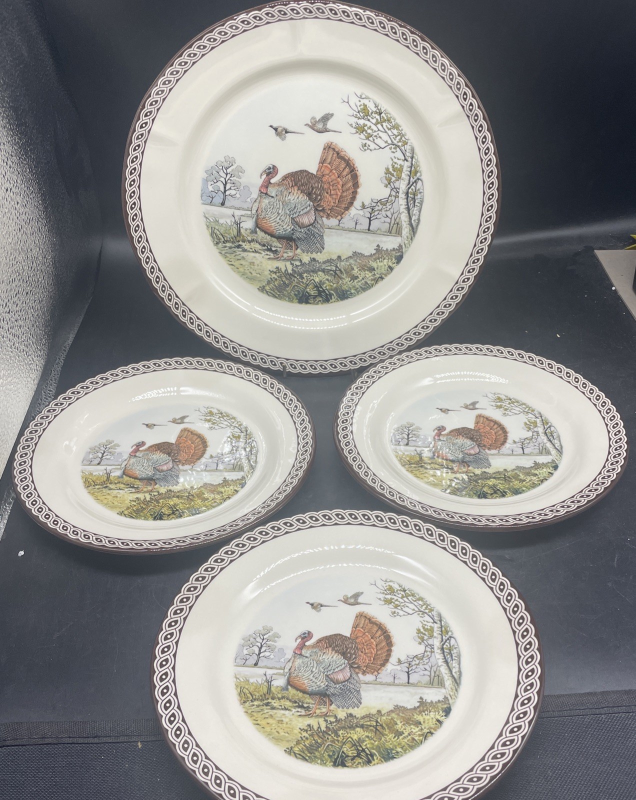 Legend British Heritage Turkey (1) 10 7-8″ Dinner Plate & (3) 8″ Salad Plates