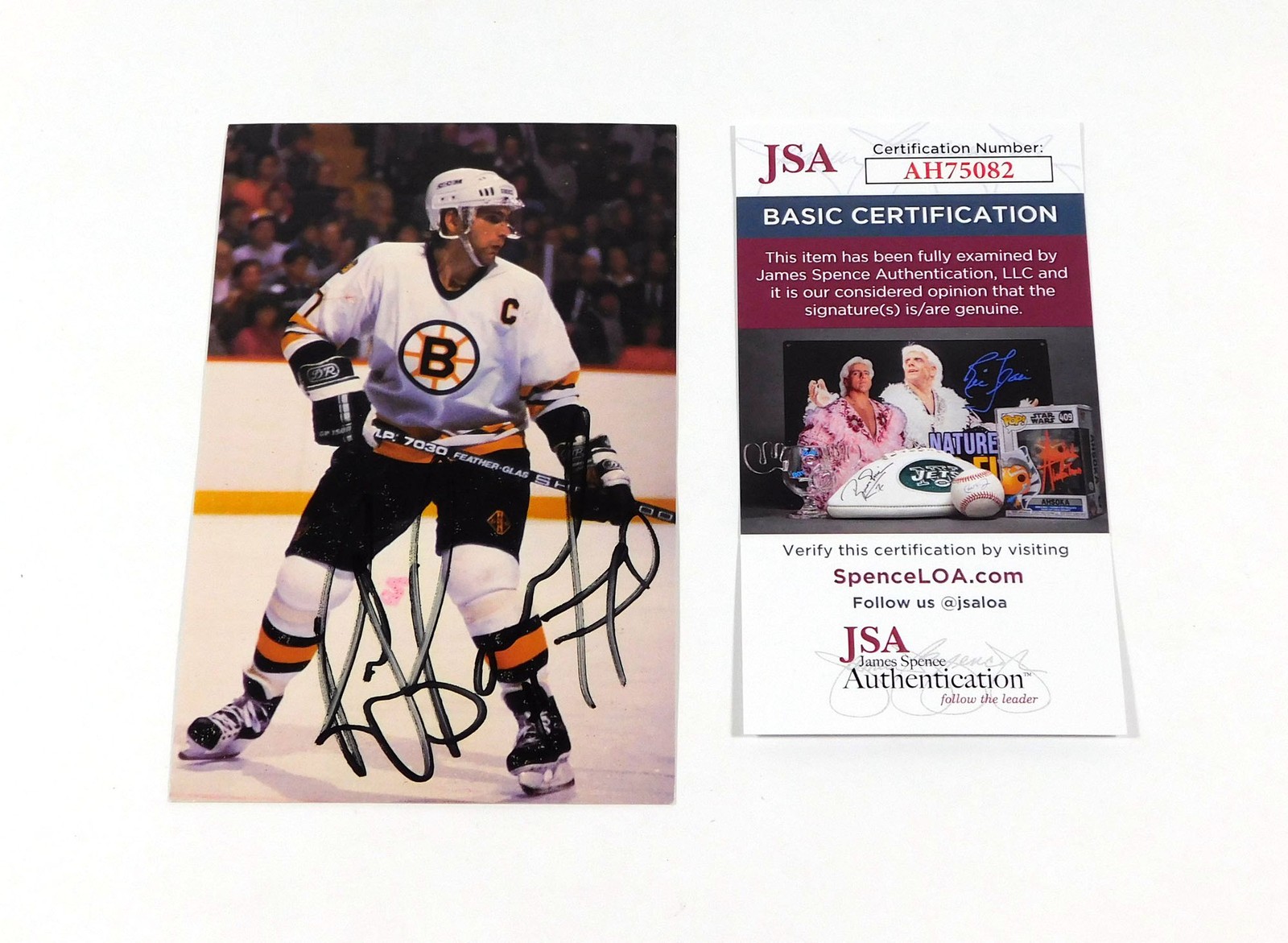 Ray Bourque Signed B & W 3.5 x 5.5 Postcard Bruins JSA Auto DA057330