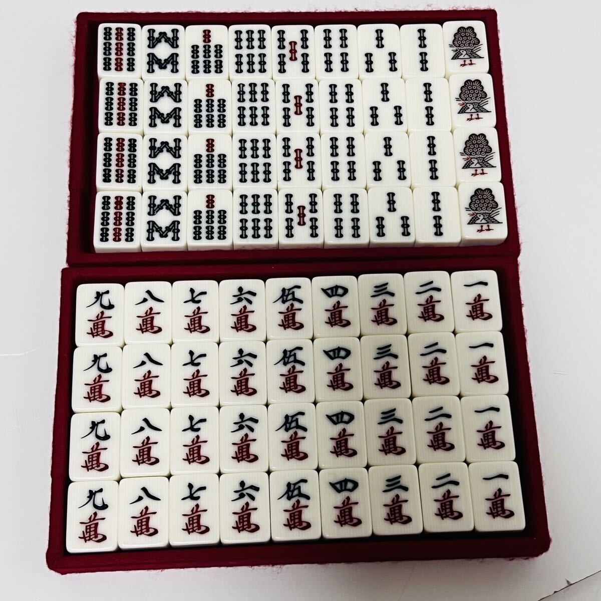 Off White Mahjong Tile Set Red Dora Diamond Tiles Bamboo Back Case
