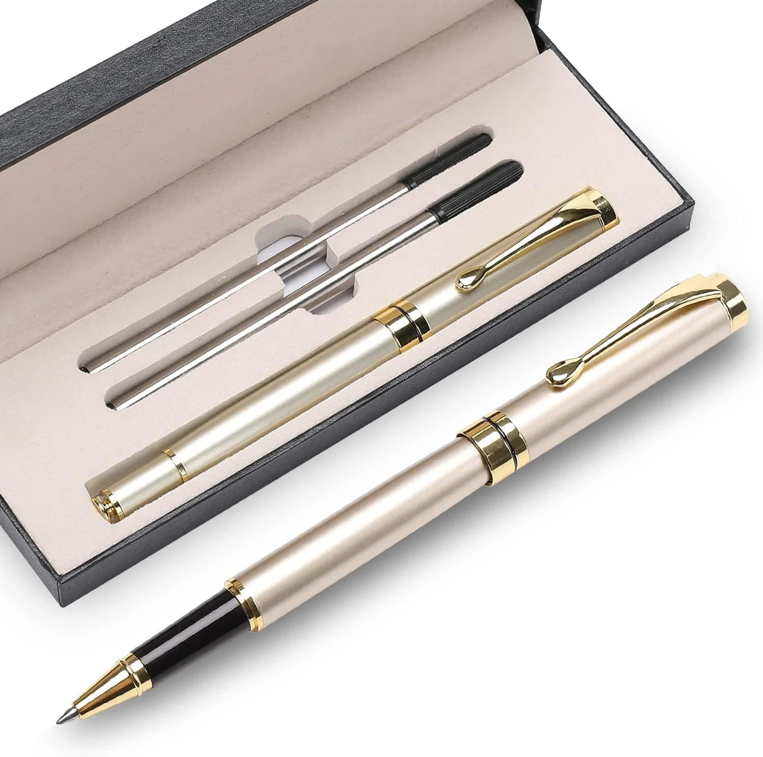 Luxury Ballpoint Pen Gift Set Black Ink 0.5mm Metal Office Writing Pen