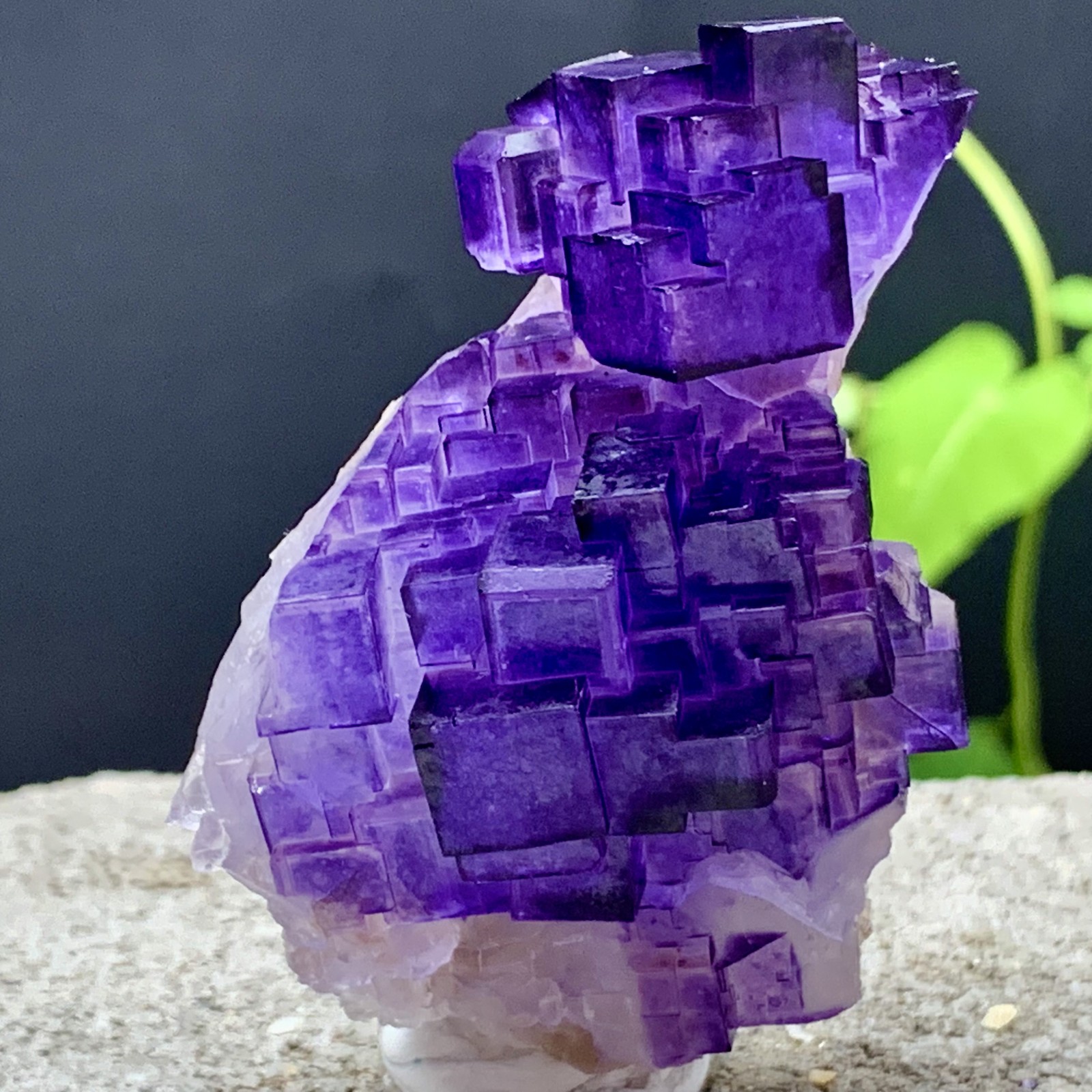 112G Natural purple, QR code fluorite, mineral specimen/China