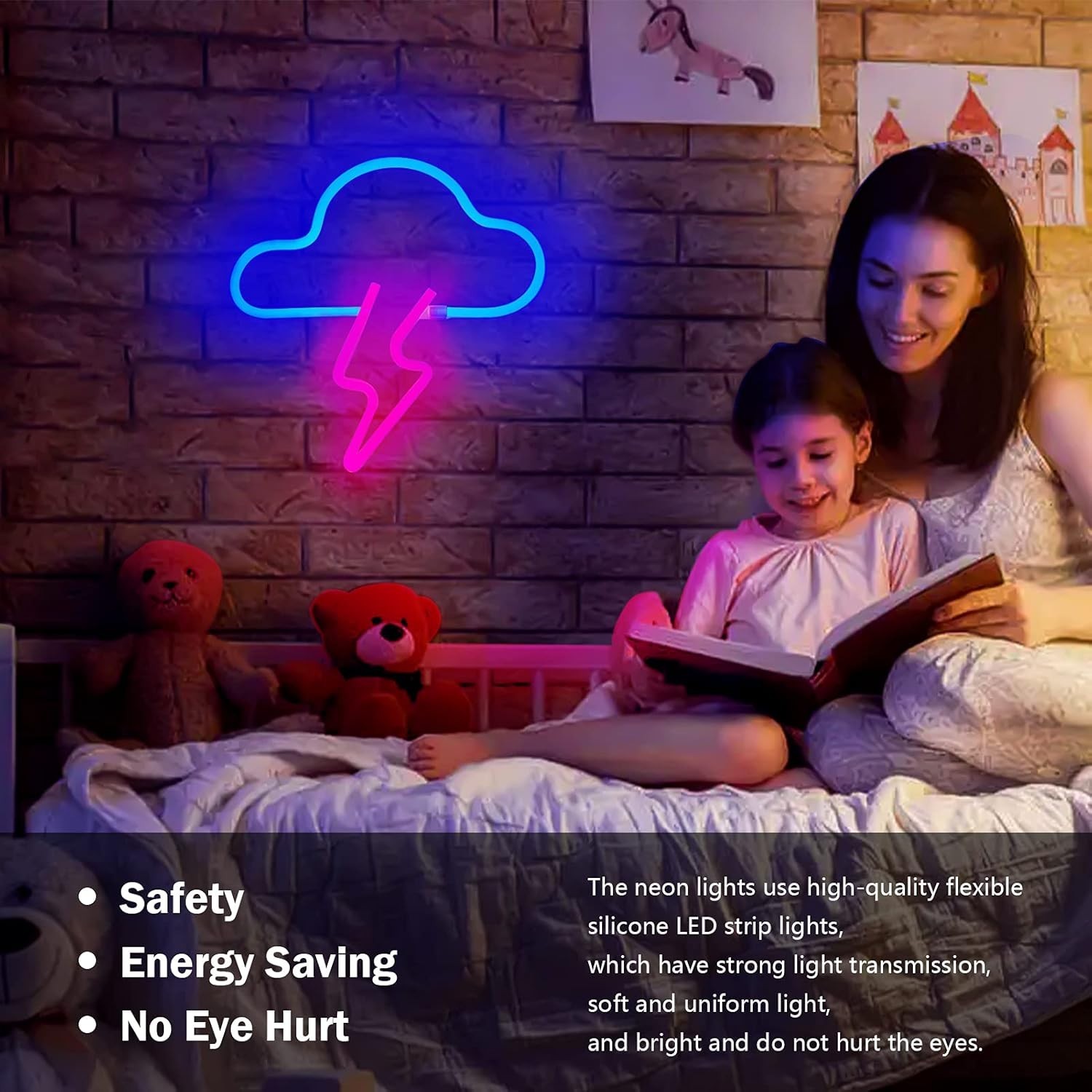 Modern LED Cloud Neon Light – Energy Efficient Decor for Kids & Living Rooms