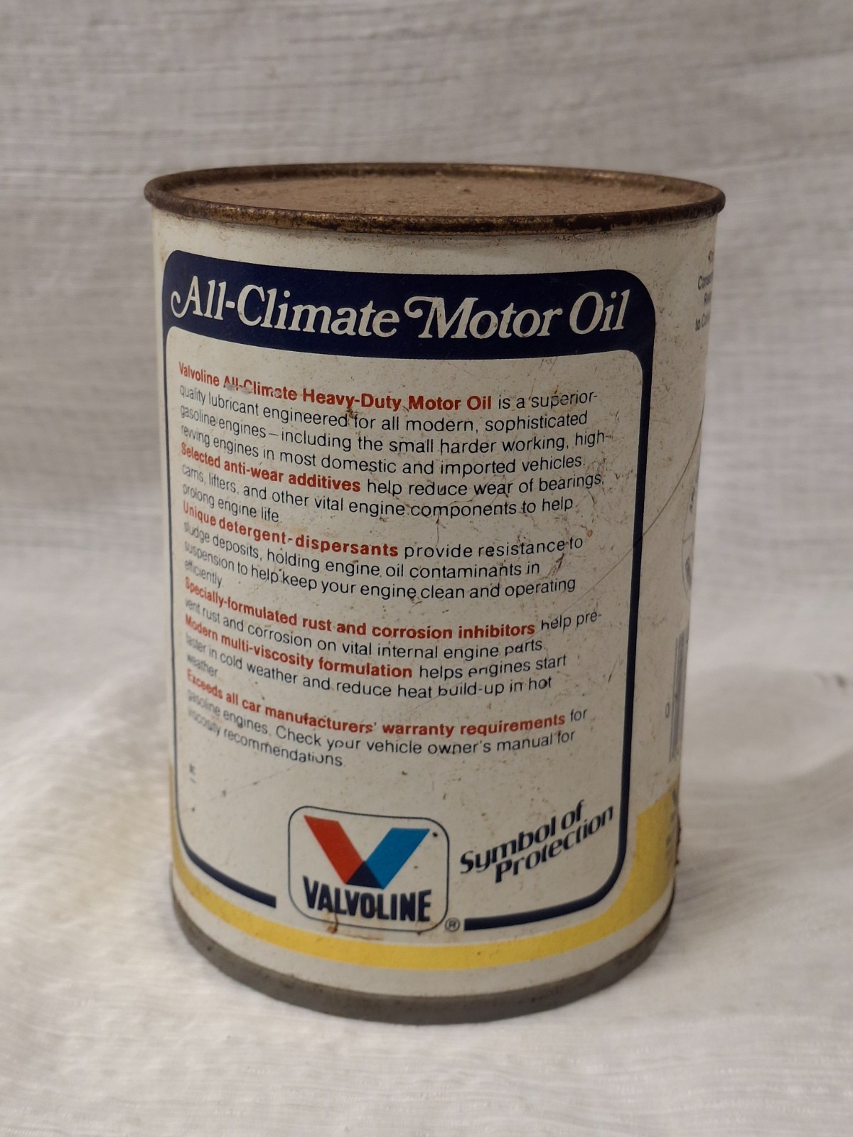 VINTAGE VALVOLINE ALL CLIMATE MOTOR OIL 10W-40 NET 32 FL OUNCES NOS