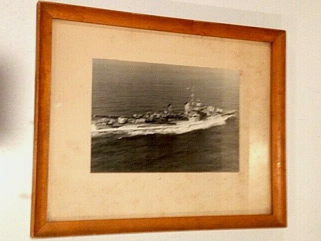 WW2 Ault DD-698 Framed Photo with date/time/location