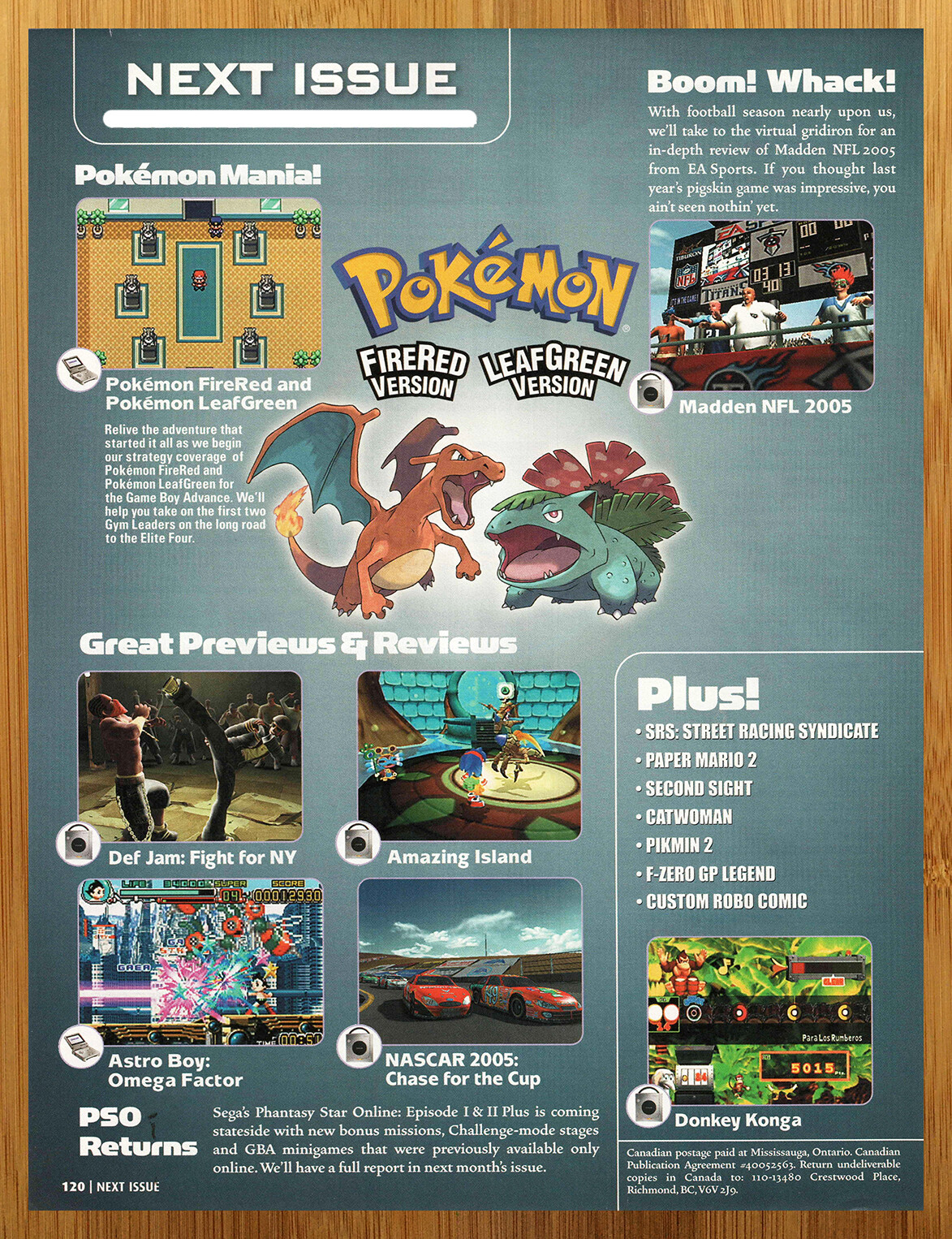 2004 Pokemon Fire Red/Leaf Green GBA Print Ad/Poster Page Authentic Official Art