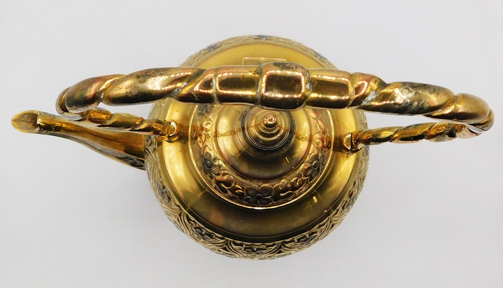 Vintage Large Moroccan Authentic Artisan Craft Handmade Luxurious Gold Teapot